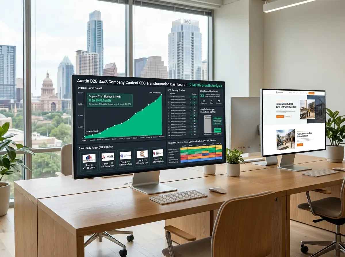 Case Study 3: Austin B2B SaaS Company — Content SEO Drives 520% Organic Lead Growth in 12 Months result map